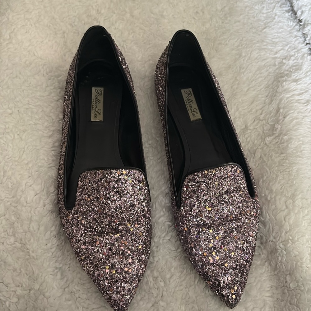 POLLICE LEE BEATRICE SLIPPERS Light Pink Glitter Size 39.5